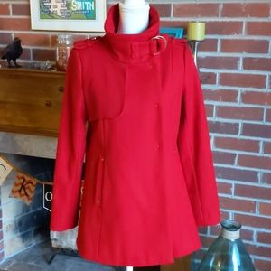 Beautiful cherry red wool coat